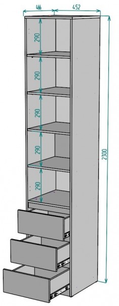 Шкаф Мальта H160 в Чебаркуле - chebarkul.mebel24.online | фото 2