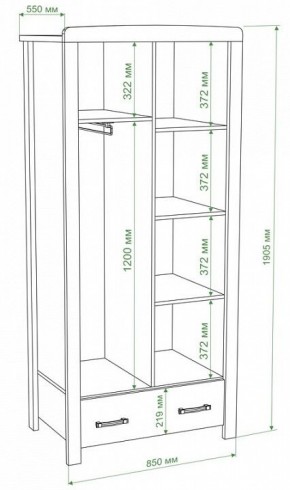 Шкаф платяной Бартоло Ш2Д в Чебаркуле - chebarkul.mebel24.online | фото 2