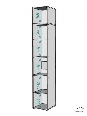 Шкаф с антресолью Linnea MHR-1A-2 2450х400х510 (Графит-М 11.1.25) в Чебаркуле - chebarkul.mebel24.online | фото 3