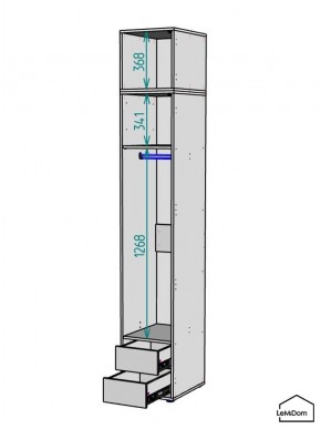 Шкаф с антресолью Linnea MHR-1A-3 2450х400х510 (Белый-М 11.1.1) в Чебаркуле - chebarkul.mebel24.online | фото 3