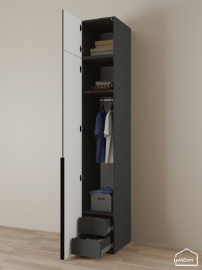 Шкаф с антресолью Linnea MHR-1A-3 2450х400х510 (Графит-М 11.1.25) в Чебаркуле - chebarkul.mebel24.online | фото 5
