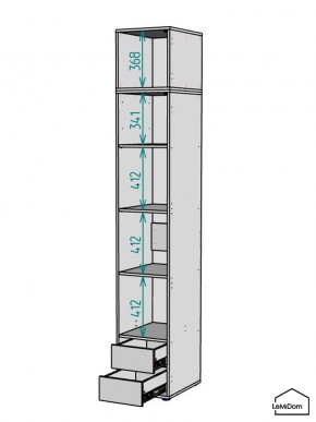Шкаф с антресолью Linnea MHR-1A-4 2450х400х510 (Белый-М 11.1.1) в Чебаркуле - chebarkul.mebel24.online | фото 3