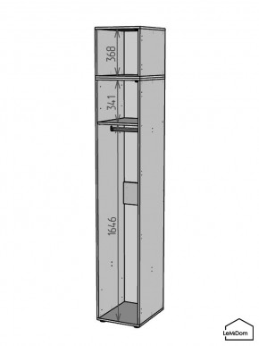 Шкаф с антресолью Linnea MHR-1POA-1 2450х400х510 (Белый-М 11.1.1) в Чебаркуле - chebarkul.mebel24.online | фото 3