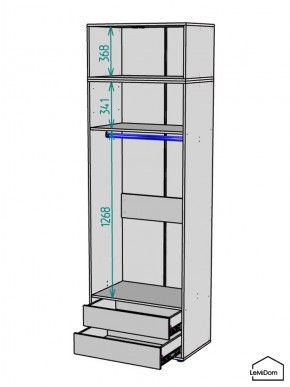 Шкаф с антресолью Linnea MHR-2A-3 2450х800х510 (Белый-М 11.1.1) в Чебаркуле - chebarkul.mebel24.online | фото 3