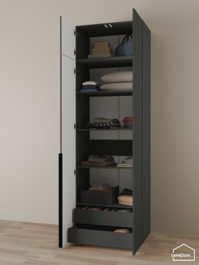 Шкаф с антресолью Linnea MHR-2A-3 2450х800х510 (Графит-М 11.1.25) в Чебаркуле - chebarkul.mebel24.online | фото 6