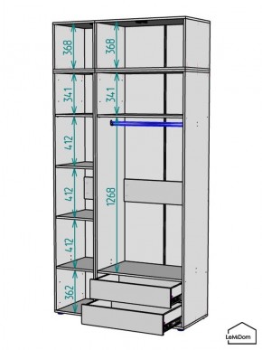Шкаф с антресолью Linnea MHR-3POA-2 2450х1200х510 (Белый-М 11.1.2) в Чебаркуле - chebarkul.mebel24.online | фото 3