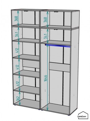 Шкаф с антресолью Linnea MHR-4A-1 2450х1600х510 (Графит-М 11.1.25) в Чебаркуле - chebarkul.mebel24.online | фото 3