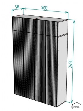 Шкаф с антресолью Linnea MHR-4POA-1 2450х1600х510 (Белый-М 11.1.1) в Чебаркуле - chebarkul.mebel24.online | фото 2