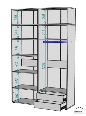 Шкаф с антресолью Linnea MHR-4POA-2 2450х1600х510 (Белый-М 11.1.2) в Чебаркуле - chebarkul.mebel24.online | фото 3