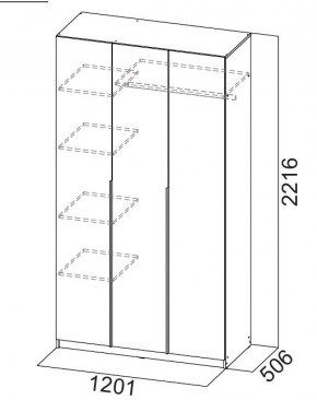 Шкаф ШК-5 (1200) Меланж в Чебаркуле - chebarkul.mebel24.online | фото 5