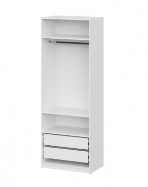 Шкаф ШК-5 + 2 полки + ящики (800) Белый текстурный в Чебаркуле - chebarkul.mebel24.online | фото 3