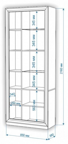 Шкаф-витрина Нобиле ШВтВ-ФСД-БЯН в Чебаркуле - chebarkul.mebel24.online | фото 3