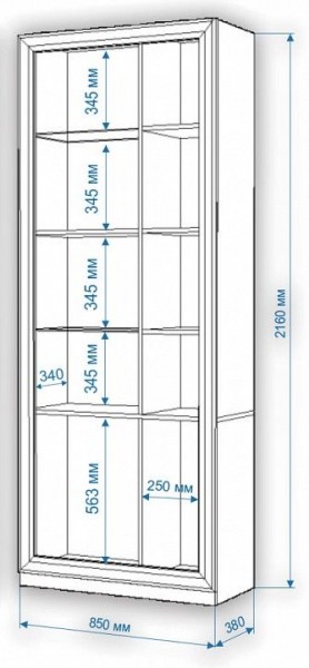 Шкаф-витрина Нобиле ШВтВ-ФСД-ФГК в Чебаркуле - chebarkul.mebel24.online | фото 3