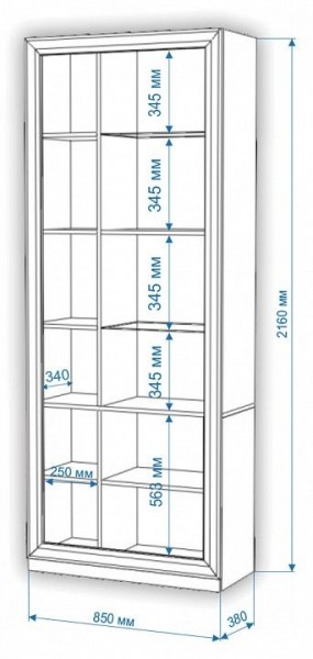 Шкаф-витрина Нобиле ШВтВ-ФСД-ФГК в Чебаркуле - chebarkul.mebel24.online | фото 3