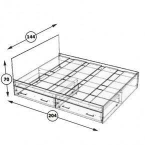 Стандарт Кровать с ящиками 1400, цвет дуб сонома, ШхГхВ 143,5х203,5х70 см., сп.м. 1400х2000 мм., без матраса, основание есть в Чебаркуле - chebarkul.mebel24.online | фото 6