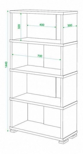 Стеллаж книжный Домино нельсон СБ-10_4 в Чебаркуле - chebarkul.mebel24.online | фото 2