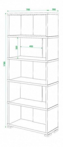 Стеллаж книжный Домино нельсон СБ-10_5 в Чебаркуле - chebarkul.mebel24.online | фото 2