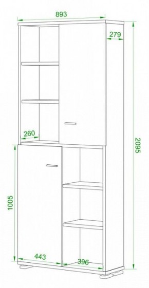 Стеллаж комбинированный Домино ПУ-30-2 в Чебаркуле - chebarkul.mebel24.online | фото 2