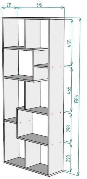 Стеллаж S8 1586х675х221 в Чебаркуле - chebarkul.mebel24.online | фото 2