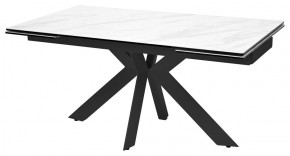 Стол BELLUNO 160 MARBLES KL-99 Белый мрамор матовый, итальянская керамика/ черный каркас, ®DISAUR в Чебаркуле - chebarkul.mebel24.online | фото 1