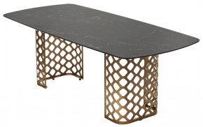 Стол CHIAVARI 220 KL-116 Черный мрамор матовый, итальянская керамика / бронзовый, ®DISAUR в Чебаркуле - chebarkul.mebel24.online | фото 7