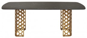 Стол CHIAVARI 220 KL-116 Черный мрамор матовый, итальянская керамика / бронзовый, ®DISAUR в Чебаркуле - chebarkul.mebel24.online | фото 8