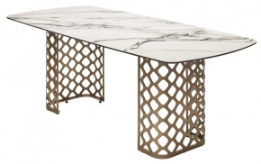 Стол CHIAVARI 220 KL-188 Контрастный мрамор матовый, итальянская керамика / Шампань, ®DISAUR в Чебаркуле - chebarkul.mebel24.online | фото