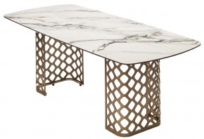 Стол CHIAVARI 220 KL-188 Контрастный мрамор матовый, итальянская керамика / Шампань, ®DISAUR в Чебаркуле - chebarkul.mebel24.online | фото 7