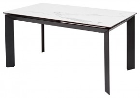 Стол CREMONA 140 MATTE STATUARIO Белый мрамор матовый, керамика/ черный каркас, ®DISAUR в Чебаркуле - chebarkul.mebel24.online | фото 1