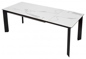 Стол CREMONA 140 MATTE STATUARIO Белый мрамор матовый, керамика/ черный каркас, ®DISAUR в Чебаркуле - chebarkul.mebel24.online | фото 2