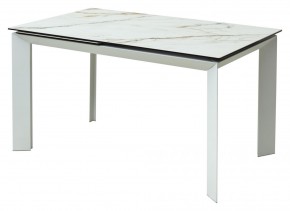 Стол CREMONA 160 KL-188 Контрастный мрамор / белый каркас, ®DISAUR в Чебаркуле - chebarkul.mebel24.online | фото 1