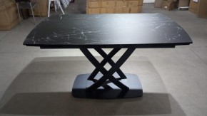 Стол FOGGIA 140 KL-116 Черный мрамор матовый, итальянская керамика/ черный каркас, ®DISAUR в Чебаркуле - chebarkul.mebel24.online | фото 2