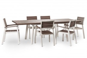 Стол Гармония раздвижной (Harmony Extendable) белый-капучино в Чебаркуле - chebarkul.mebel24.online | фото 6