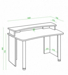 Стол компьютерный Домино Лайт СКЛ-Софт140+НКИЛ140 в Чебаркуле - chebarkul.mebel24.online | фото 3