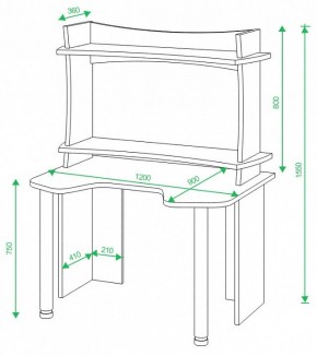 Стол компьютерный Домино Lite СКЛ-Игр120+НКИЛ120ВЛ в Чебаркуле - chebarkul.mebel24.online | фото 3