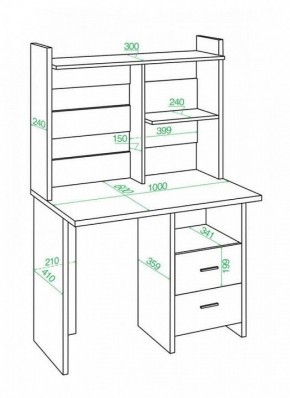 Стол компьютерный Домино Lite СКЛ-Прям100+НКЛ-100 в Чебаркуле - chebarkul.mebel24.online | фото 2