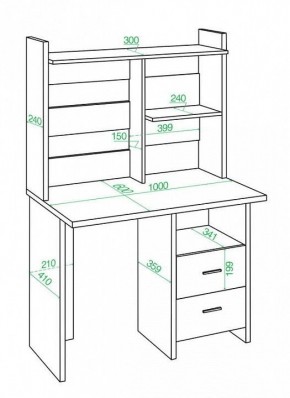 Стол компьютерный Домино Lite СКЛ-Прям100Р+НКЛ-100 в Чебаркуле - chebarkul.mebel24.online | фото 2