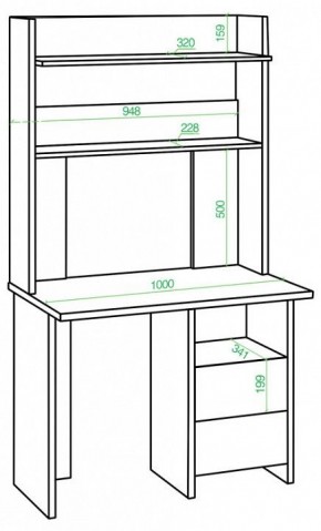 Стол компьютерный Домино Lite СКЛ-Прям100Р+НКЛХ-100 в Чебаркуле - chebarkul.mebel24.online | фото 2