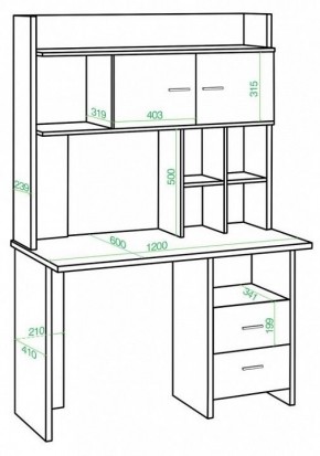 Стол компьютерный Домино lite СКЛ-Прям120+НКЛХ-120 в Чебаркуле - chebarkul.mebel24.online | фото 2