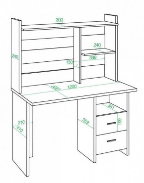 Стол компьютерный Домино Lite СКЛ-Прям120Р+НКЛ-120 в Чебаркуле - chebarkul.mebel24.online | фото 2