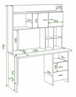 Стол компьютерный Домино Lite СКЛ-Прям130+НКЛХ-130 в Чебаркуле - chebarkul.mebel24.online | фото 2