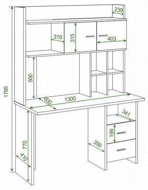 Стол компьютерный Домино Lite СКЛ-Прям130Р+НКЛХ-130 в Чебаркуле - chebarkul.mebel24.online | фото 2