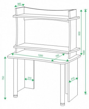 Стол компьютерный Домино lite СКЛ-Софт120+НКИЛ120 ВЛ в Чебаркуле - chebarkul.mebel24.online | фото 2