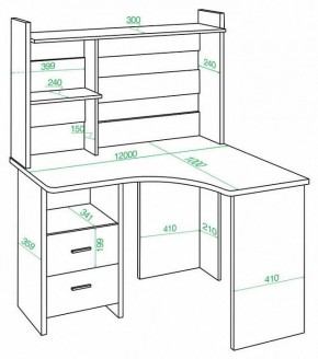 Стол компьютерный Домино Lite СКЛ-Угл120+НКЛХ-120 в Чебаркуле - chebarkul.mebel24.online | фото 2