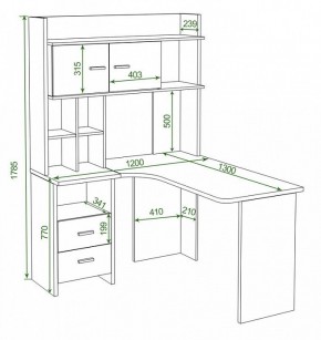 Стол компьютерный Домино Lite СКЛ-Угл130+НКЛХ-120 в Чебаркуле - chebarkul.mebel24.online | фото 2