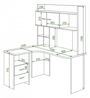 Стол компьютерный Домино Lite СКЛ-Угл130+НКЛХ-130 в Чебаркуле - chebarkul.mebel24.online | фото 2