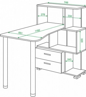 Стол компьютерный Домино СЛ-5-3СТ-2+БЯ в Чебаркуле - chebarkul.mebel24.online | фото 2