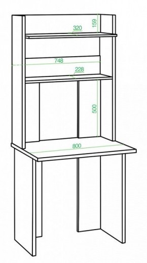 Стол компьютерный Нельсон Lite СКЛ-Прям80+НКЛХ 80 в Чебаркуле - chebarkul.mebel24.online | фото 2