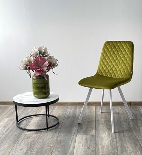Стул DAIQUIRI BLUVEL-75 OLIVA / белый каркас, велюр М-City в Чебаркуле - chebarkul.mebel24.online | фото 3