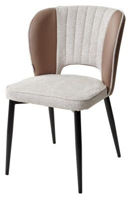 Стул HERMES WZ2042-02 светло-бежевый фактурный велюр/ HK017-31 серо-коричневый PU, М-City в Чебаркуле - chebarkul.mebel24.online | фото 1